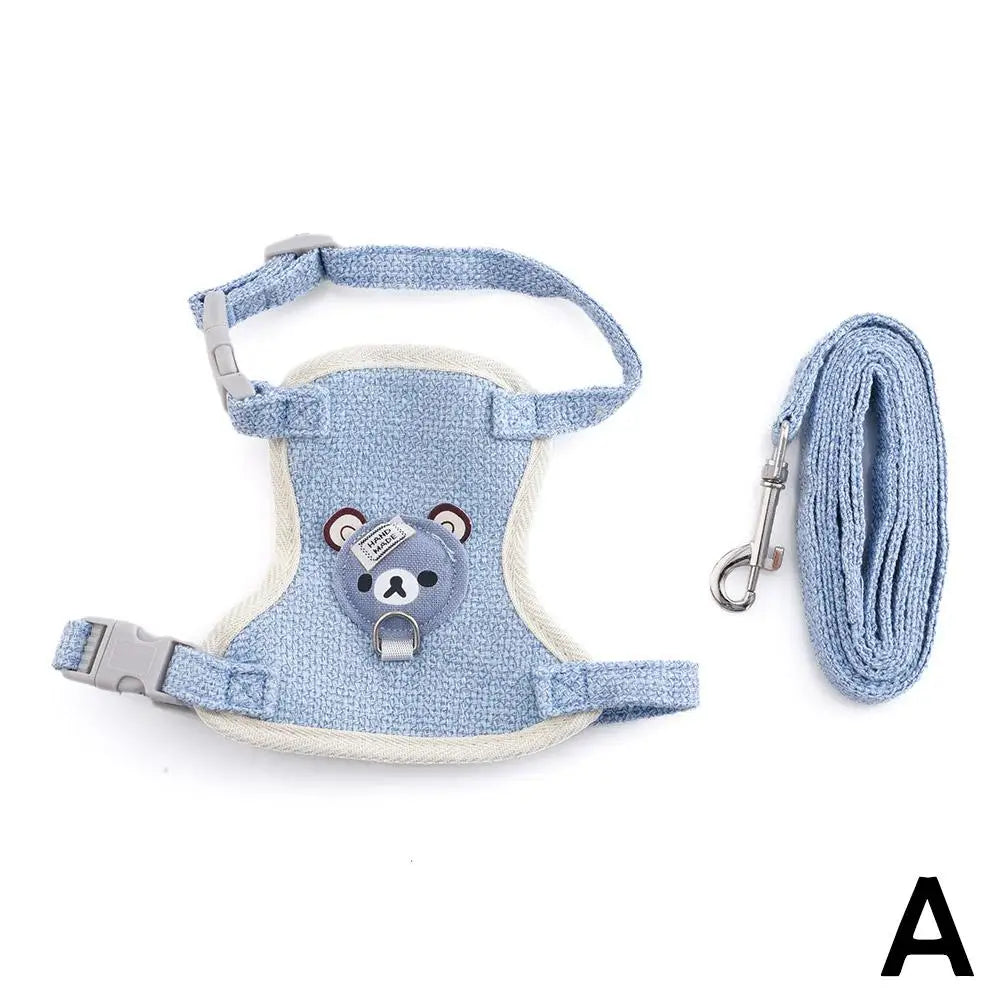 Teddy Bear Vest Harness & Leash Set for Small Dogs, Cats & Bunnies