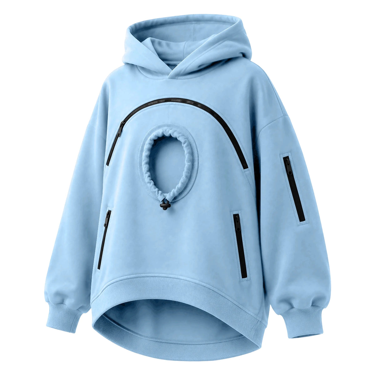 Women's Pet Pouch Hoodie with Zip-Front Pocket