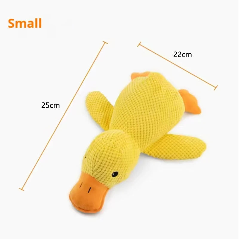 Yellow Duck Plush Squeaky Dog Toy