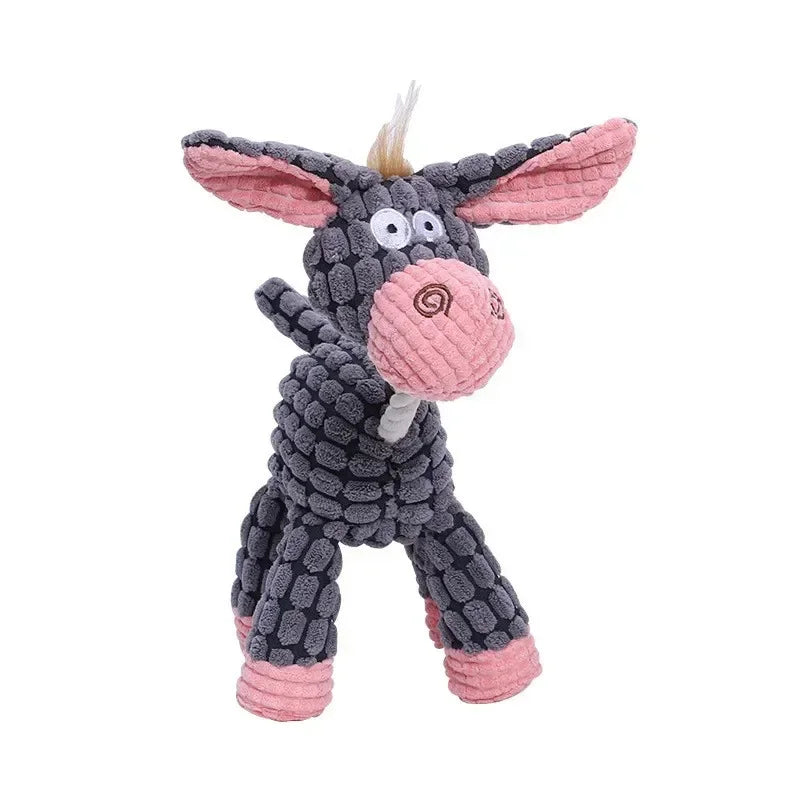 Corduroy Squeaky Plush Animal Dog Toy