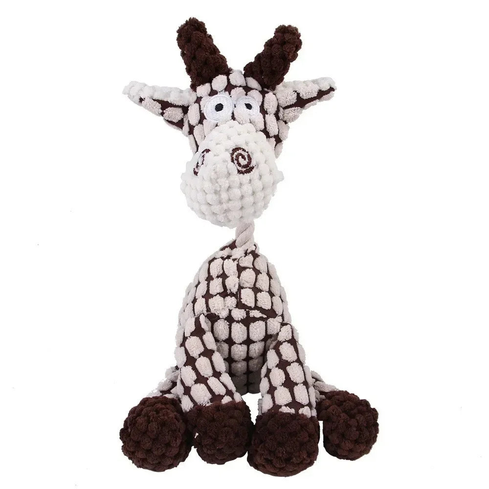 Corduroy Squeaky Plush Animal Dog Toy
