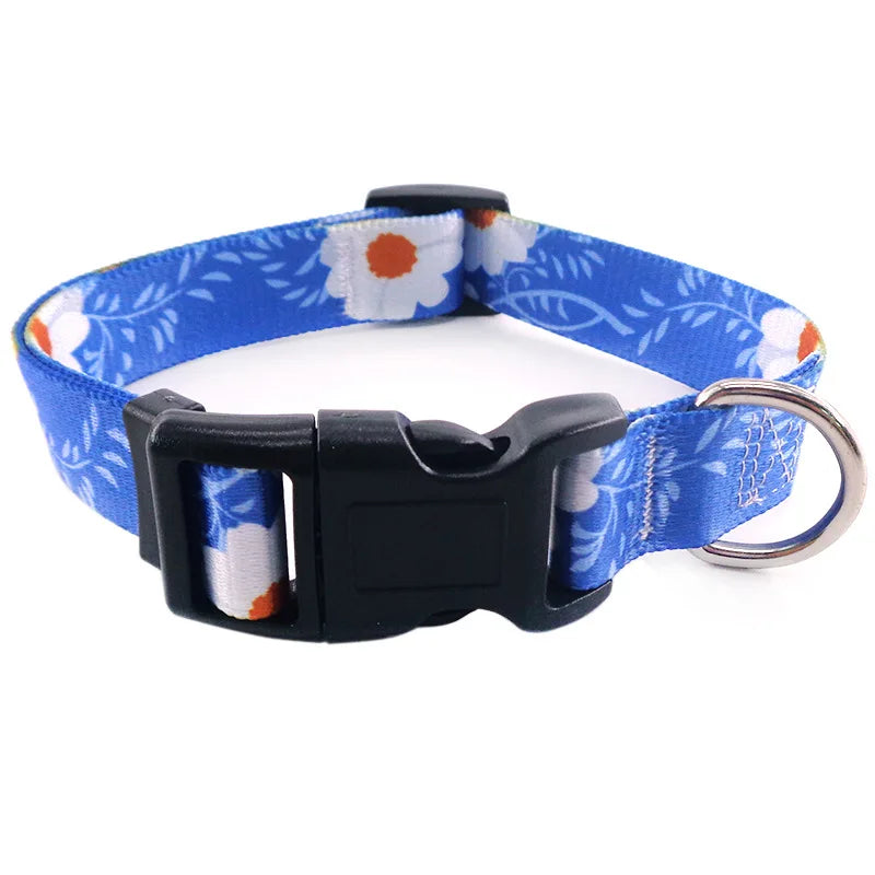Boho Tribal & Floral Print Dog Collar