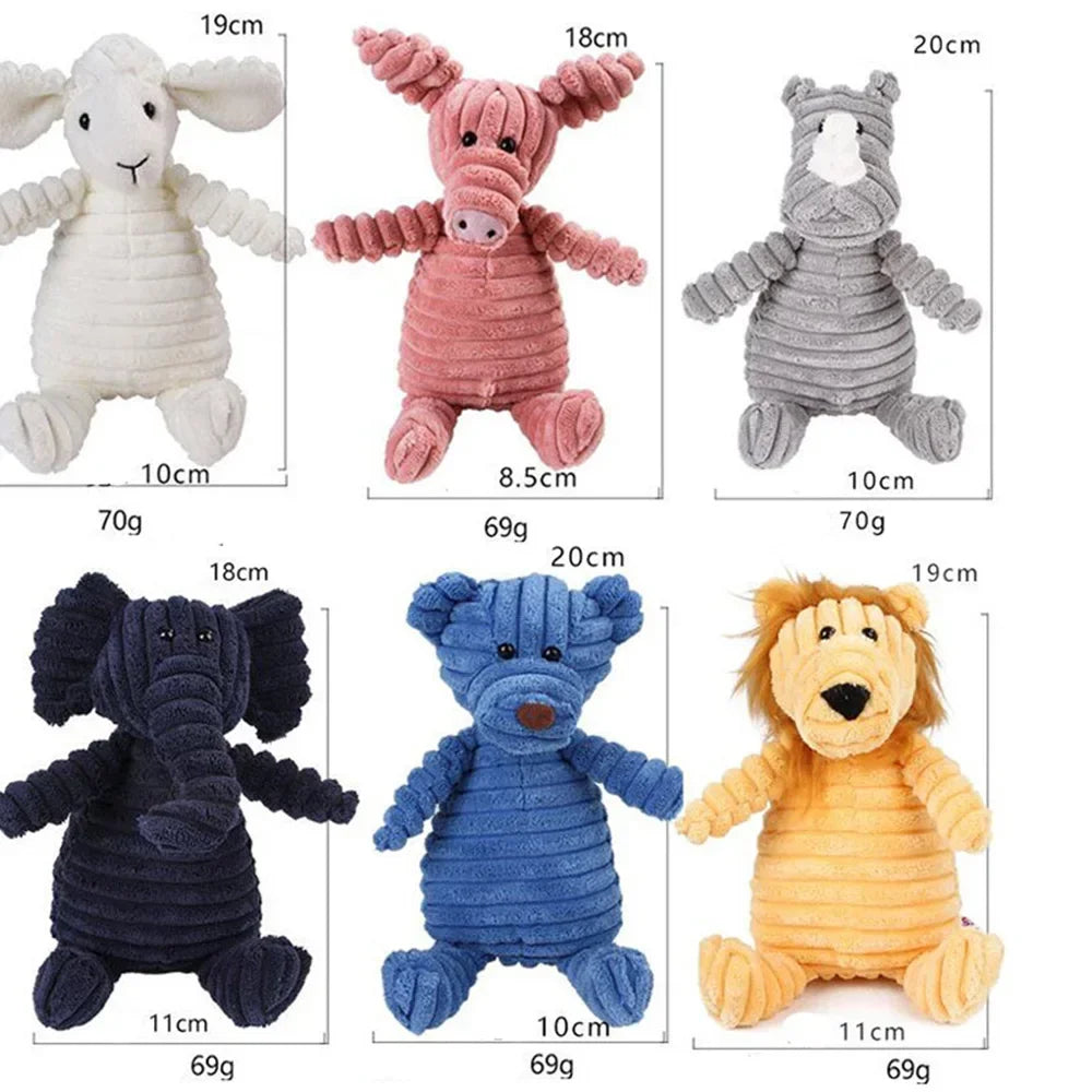 Corduroy Squeaky Plush Animal Dog Toy
