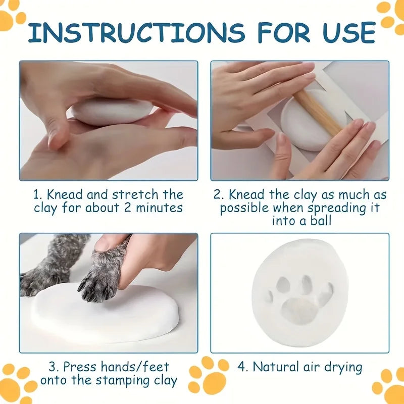 Pet Paw Print Keepsake Clay Kit
