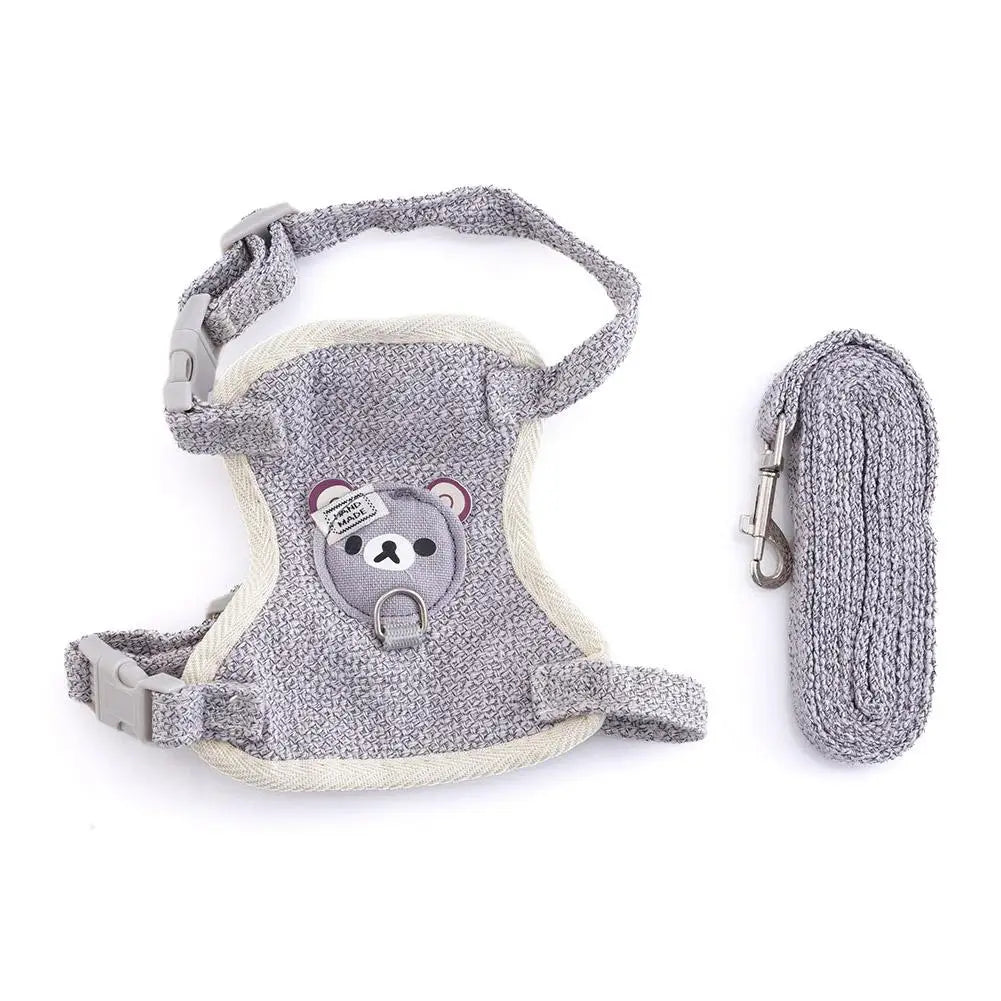 Teddy Bear Vest Harness & Leash Set for Small Dogs, Cats & Bunnies