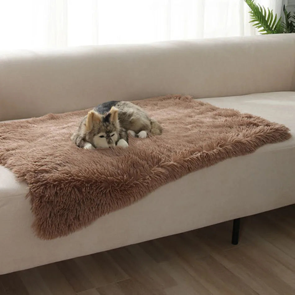 Fluffy Plush Pet Blanket & Bed Mat