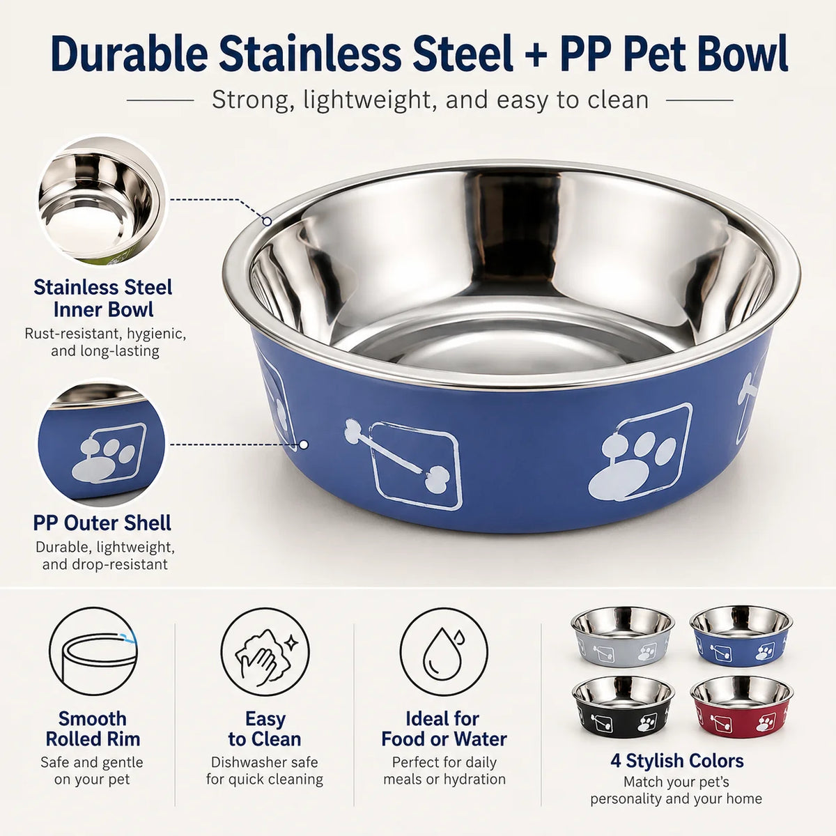 Stainless Steel Pet Feeding Bowl