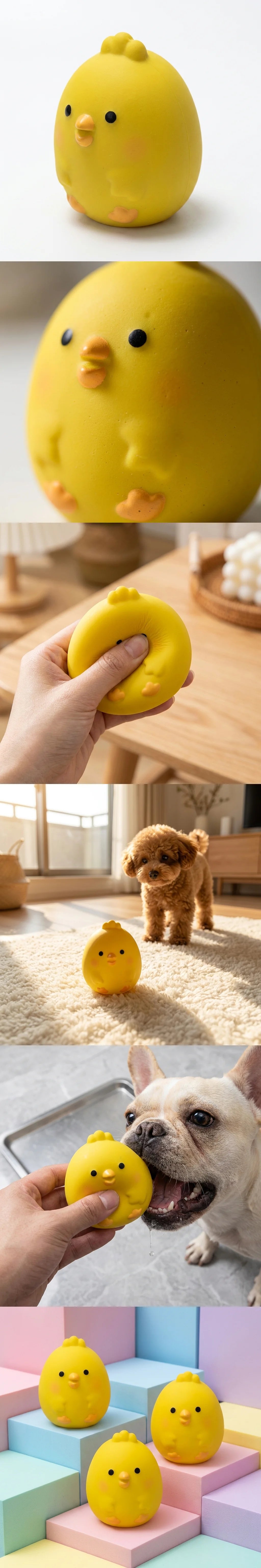 Chubby Yellow Chick Latex Squeaky Chew Toy
