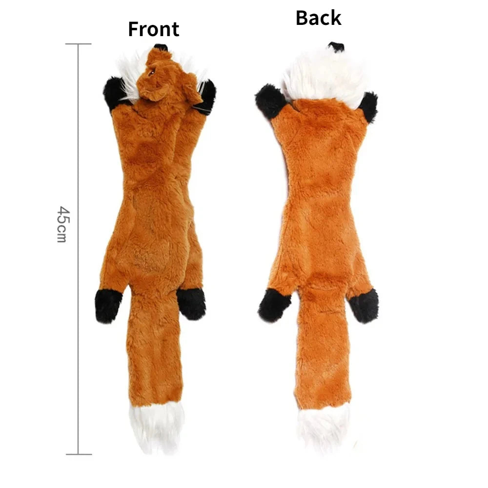 Flat No-Stuffing Squeaky Animal Dog Toy