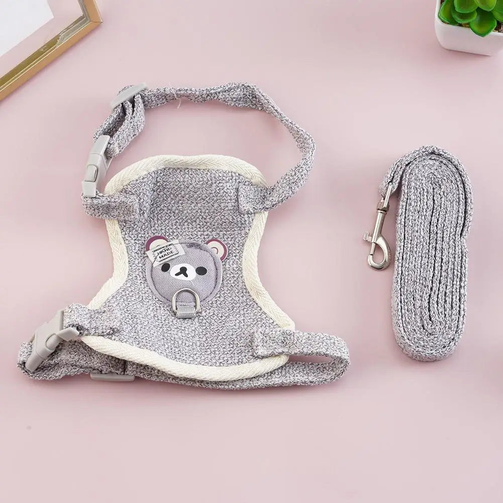 Teddy Bear Vest Harness & Leash Set for Small Dogs, Cats & Bunnies