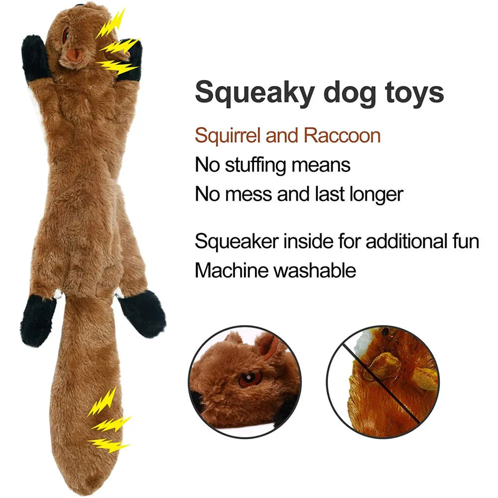 Flat No-Stuffing Squeaky Animal Dog Toy