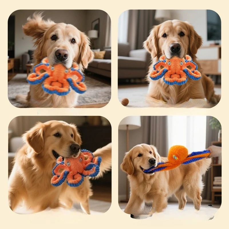 Octopus Buddy Plush Dog Toy — Bite-Resistant Interactive Toy for Small & Large Dogs