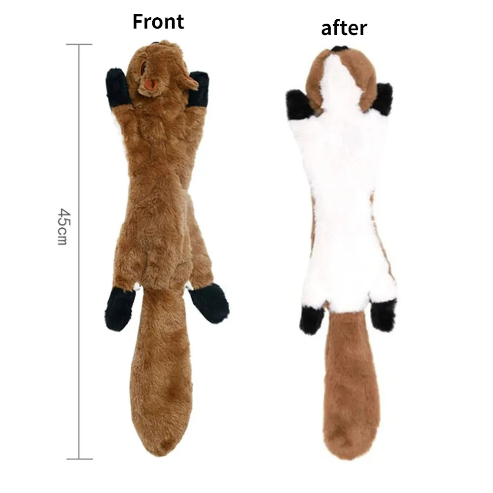 Flat No-Stuffing Squeaky Animal Dog Toy