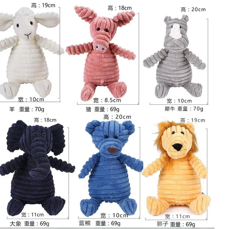 Corduroy Squeaky Plush Animal Dog Toy