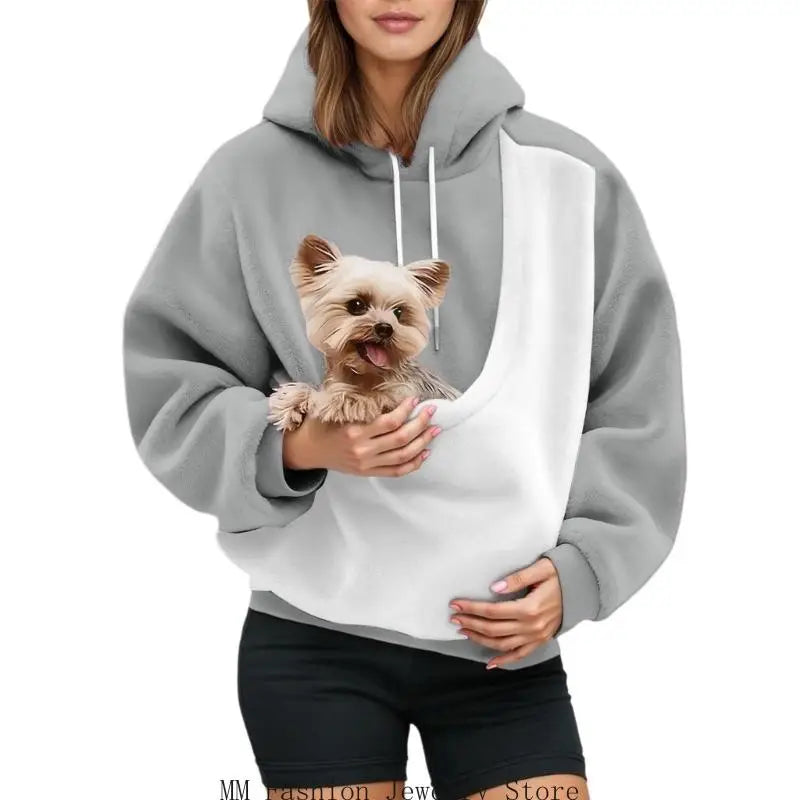 Women's Color Block Pet Sling Hoodie