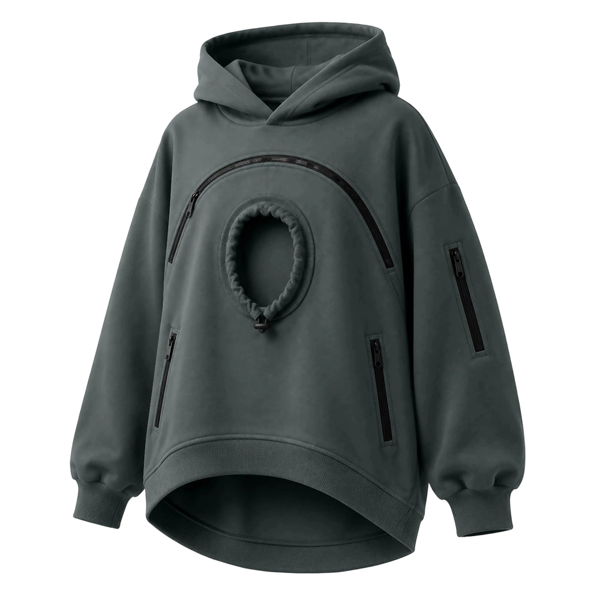 Women's Pet Pouch Hoodie with Zip-Front Pocket