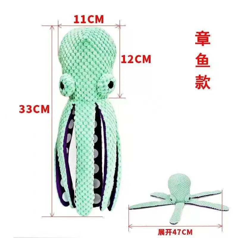 Squeaky Octopus Plush Dog Toy