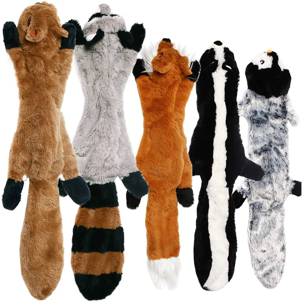 Flat No-Stuffing Squeaky Animal Dog Toy