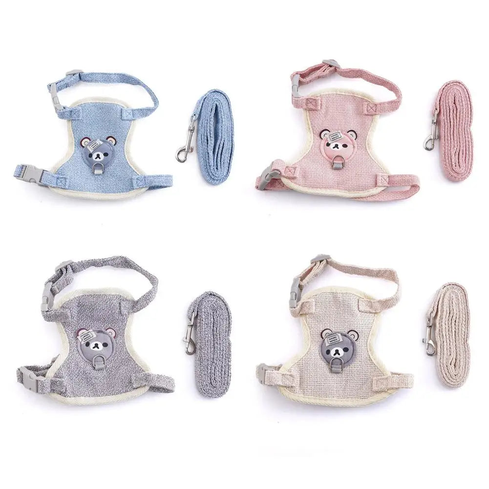 Teddy Bear Vest Harness & Leash Set for Small Dogs, Cats & Bunnies