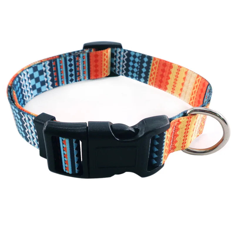Boho Tribal & Floral Print Dog Collar
