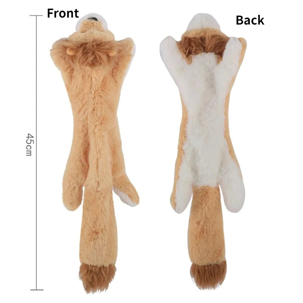 Flat No-Stuffing Squeaky Animal Dog Toy