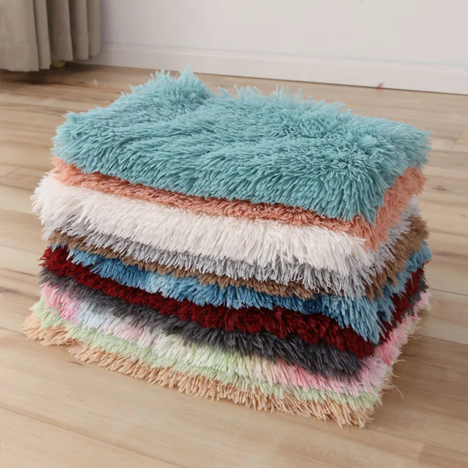 Fluffy Plush Pet Blanket & Bed Mat