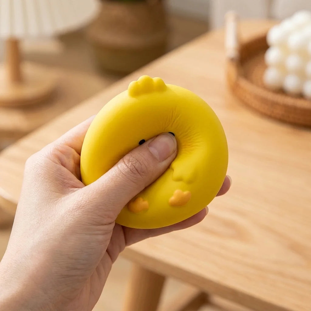 Chubby Yellow Chick Latex Squeaky Chew Toy