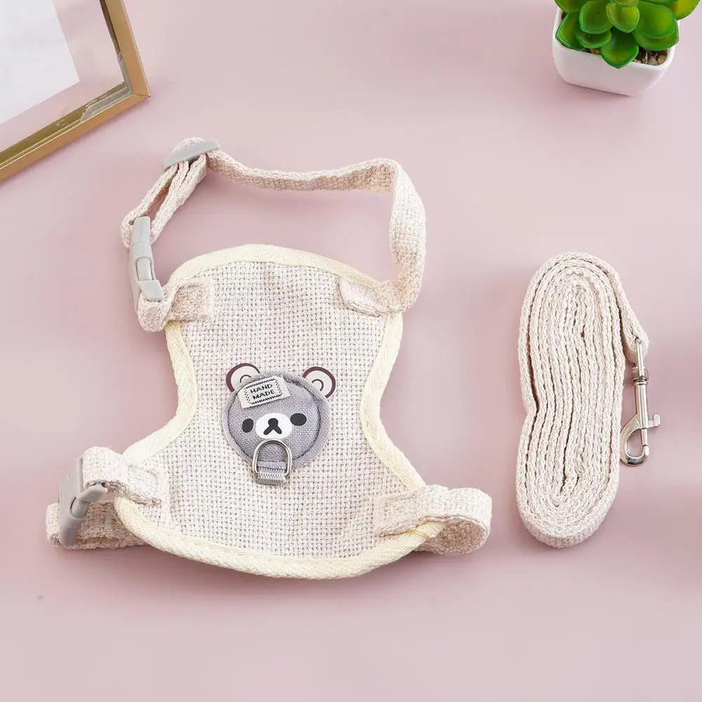 Teddy Bear Vest Harness & Leash Set for Small Dogs, Cats & Bunnies