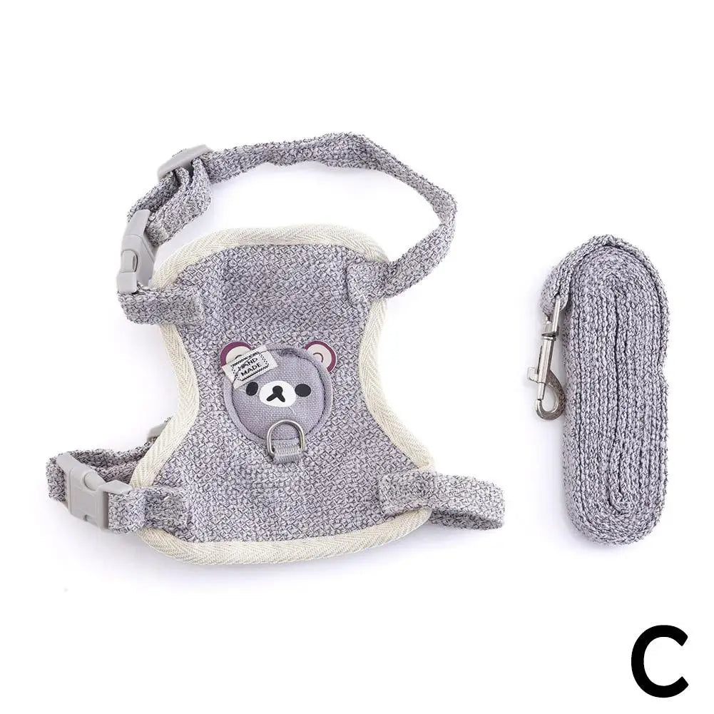 Teddy Bear Vest Harness & Leash Set for Small Dogs, Cats & Bunnies