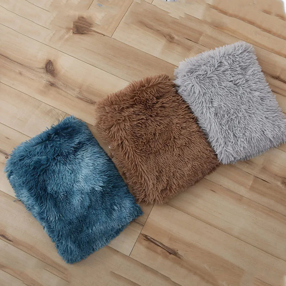 Fluffy Plush Pet Blanket & Bed Mat