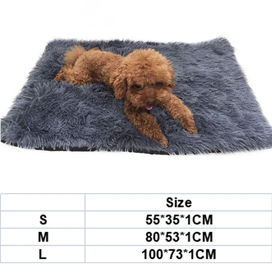 Fluffy Plush Pet Blanket & Bed Mat