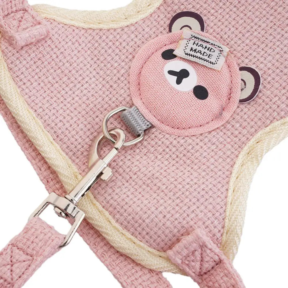 Teddy Bear Vest Harness & Leash Set for Small Dogs, Cats & Bunnies