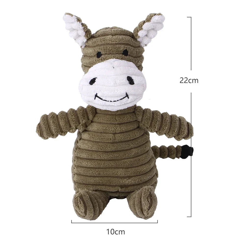Corduroy Squeaky Plush Animal Dog Toy