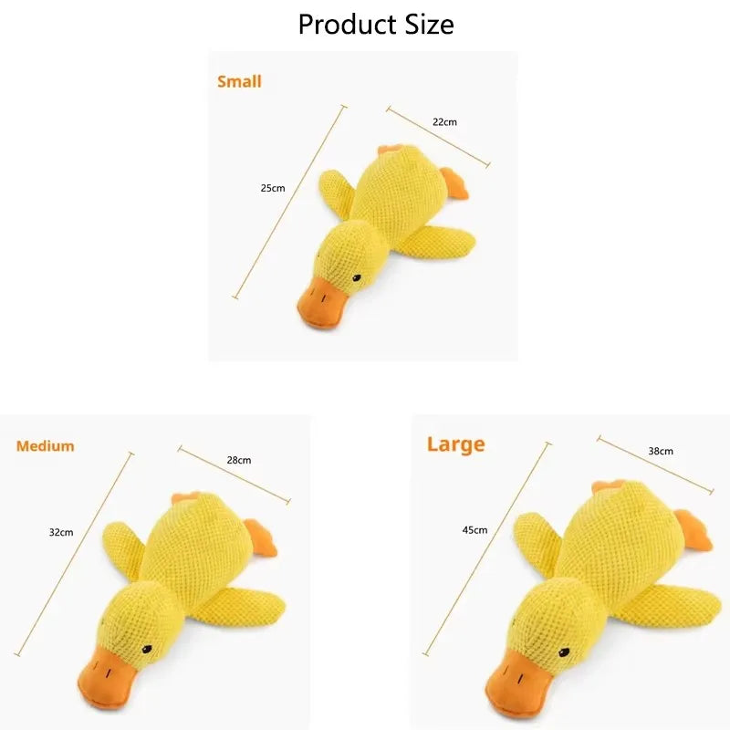 Yellow Duck Plush Squeaky Dog Toy