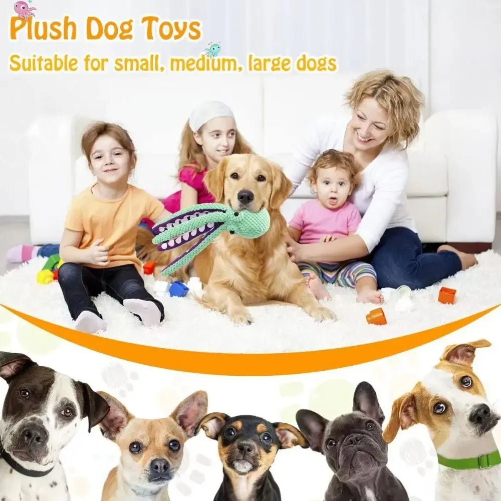 Squeaky Octopus Plush Dog Toy