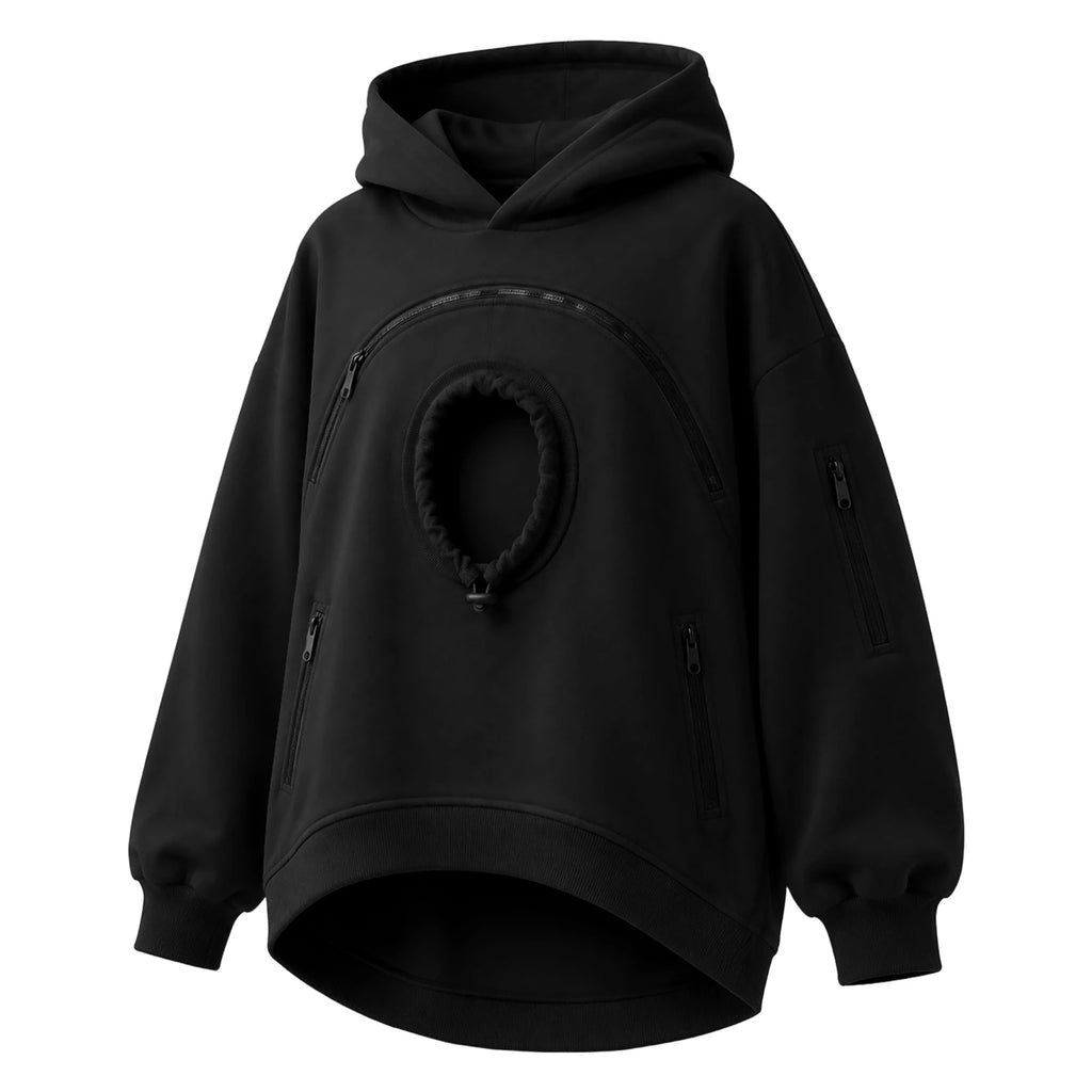 Women's Pet Pouch Hoodie with Zip-Front Pocket