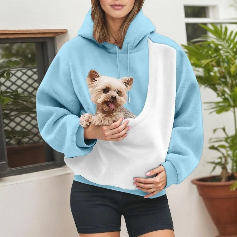 Women's Color Block Pet Sling Hoodie