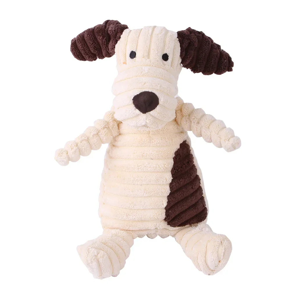 Corduroy Squeaky Plush Animal Dog Toy