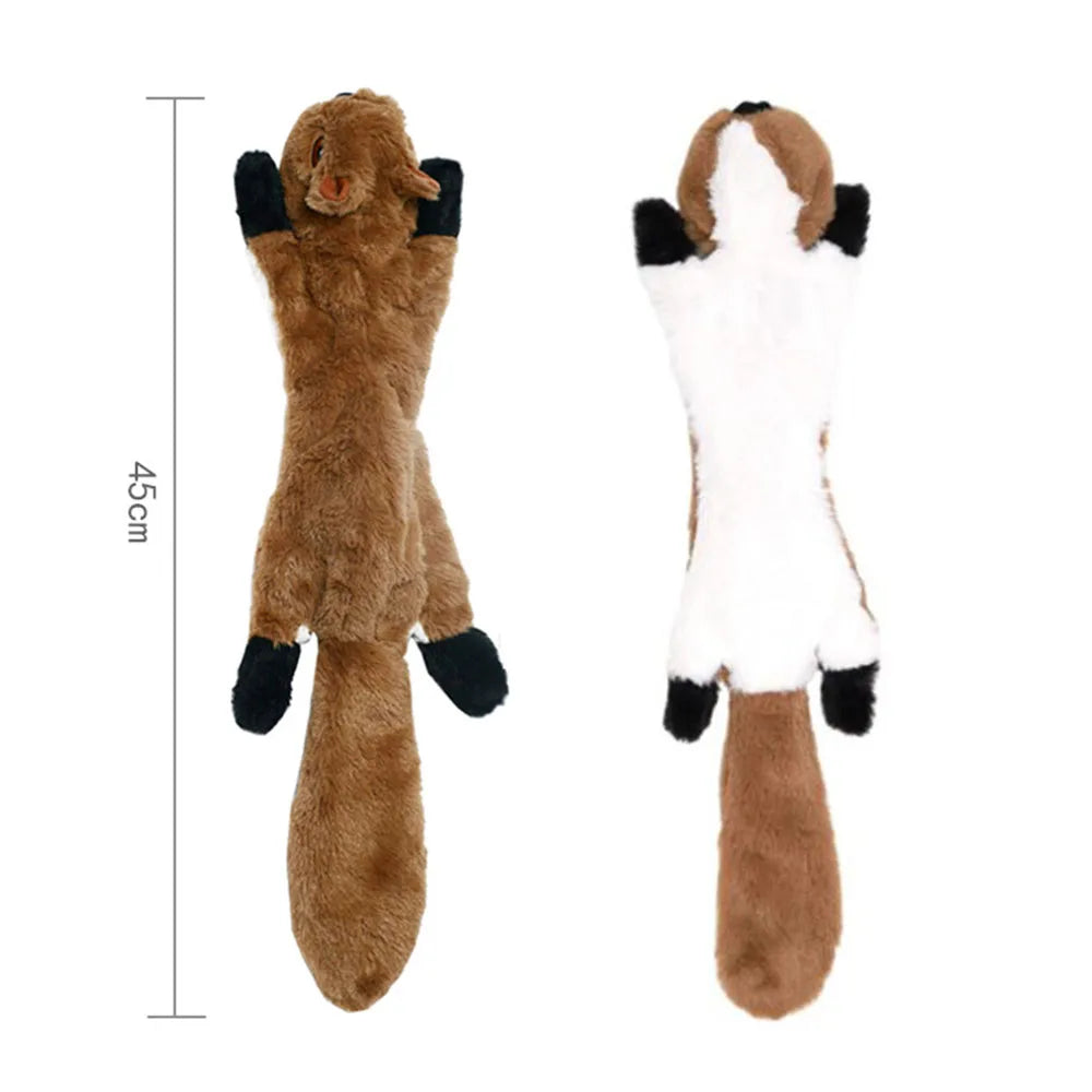 Flat No-Stuffing Squeaky Animal Dog Toy