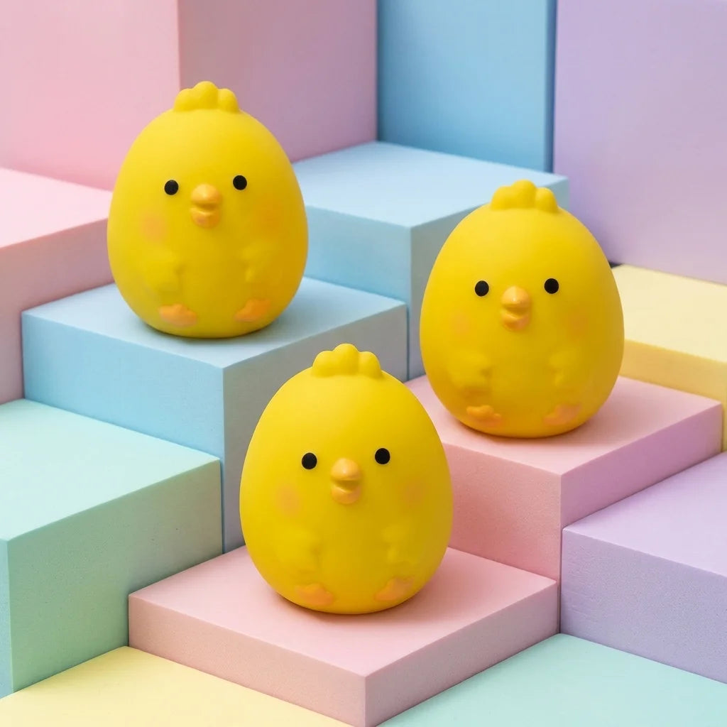 Chubby Yellow Chick Latex Squeaky Chew Toy