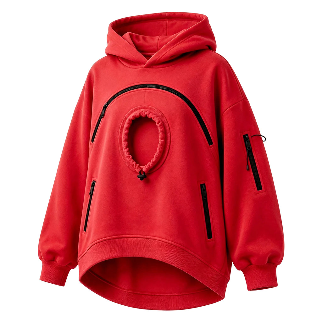 Women's Pet Pouch Hoodie with Zip-Front Pocket