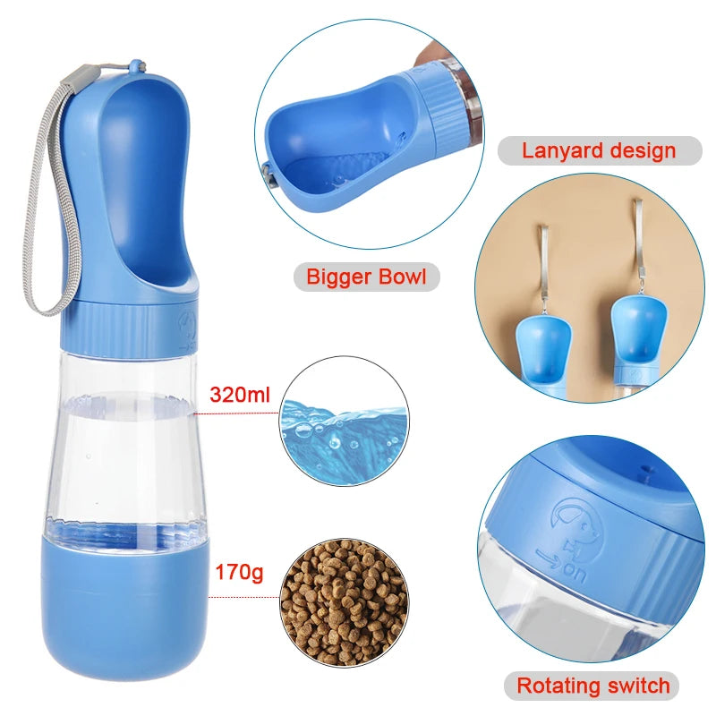 2-in-1 Portable Dog Water Bottle & Food Container