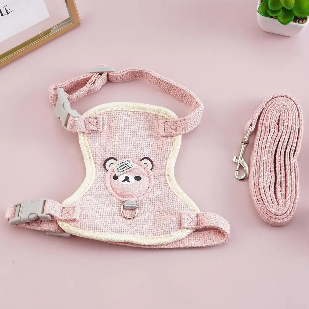 Teddy Bear Vest Harness & Leash Set for Small Dogs, Cats & Bunnies