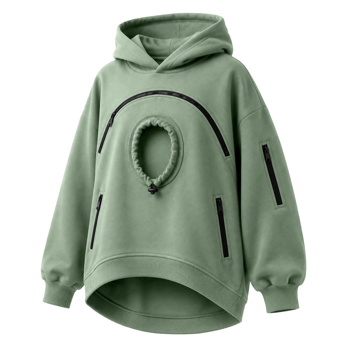Women's Pet Pouch Hoodie with Zip-Front Pocket
