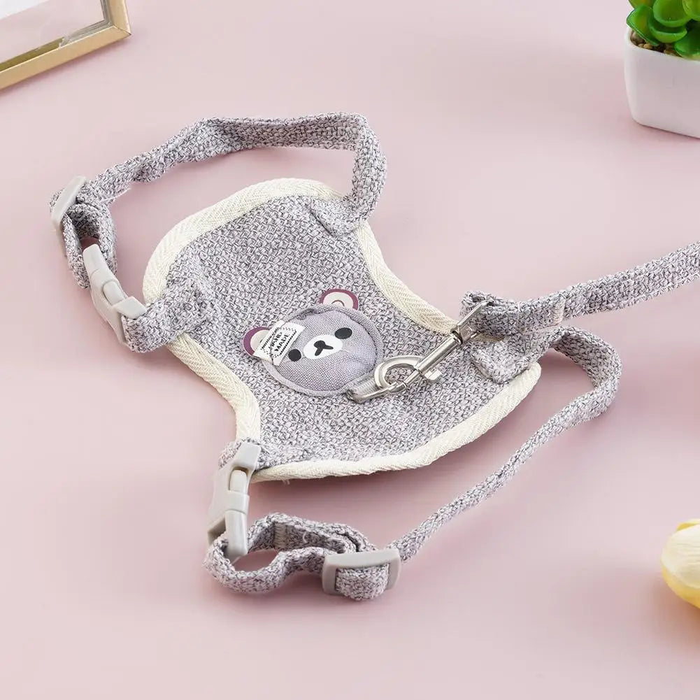 Teddy Bear Vest Harness & Leash Set for Small Dogs, Cats & Bunnies