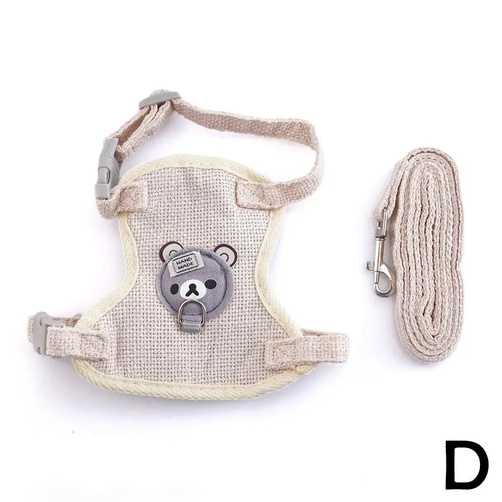 Teddy Bear Vest Harness & Leash Set for Small Dogs, Cats & Bunnies