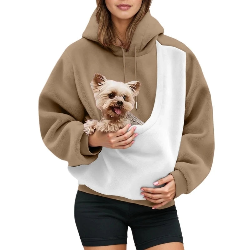 Women's Color Block Pet Sling Hoodie