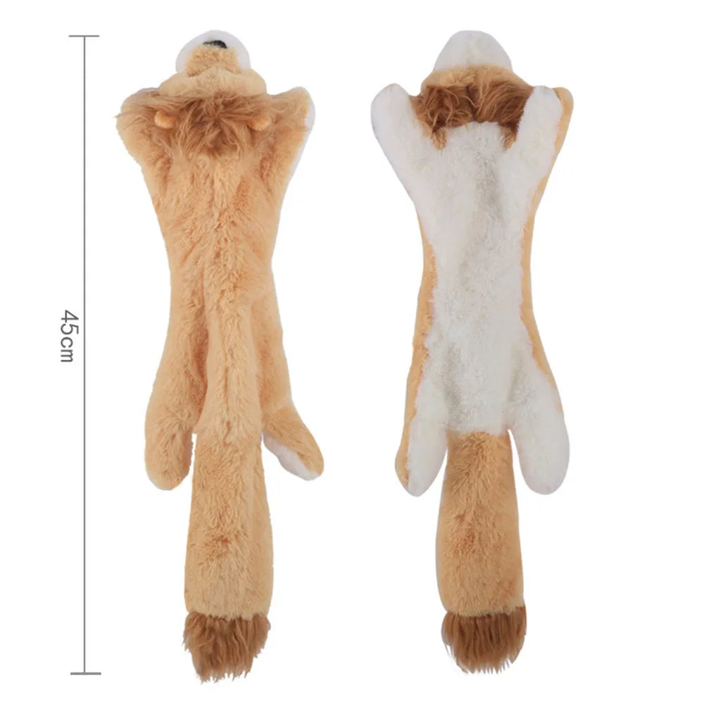 Flat No-Stuffing Squeaky Animal Dog Toy