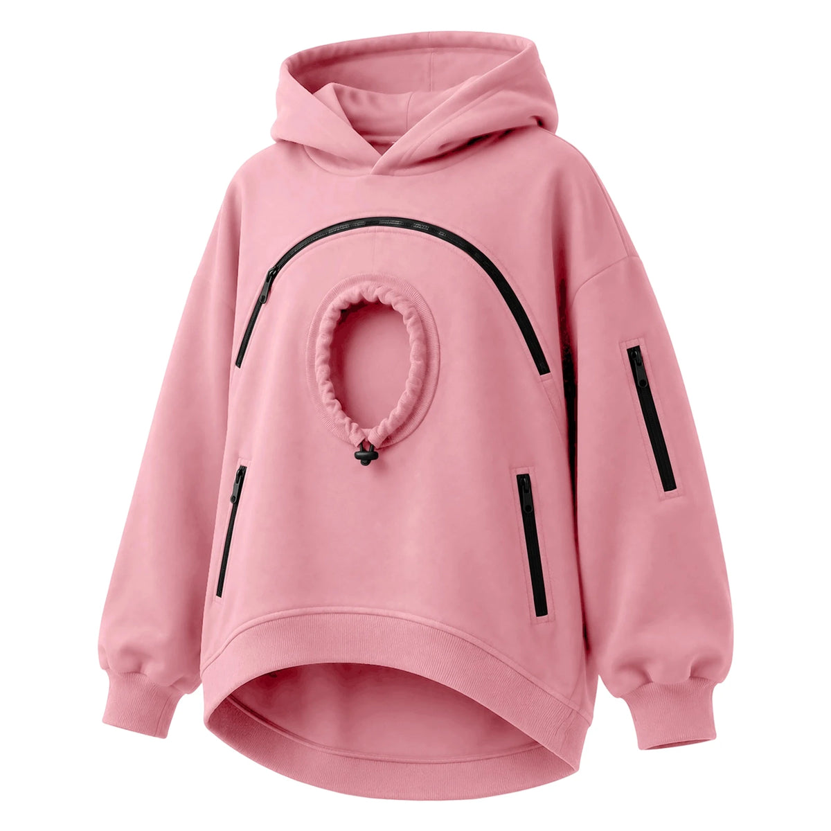 Women's Pet Pouch Hoodie with Zip-Front Pocket