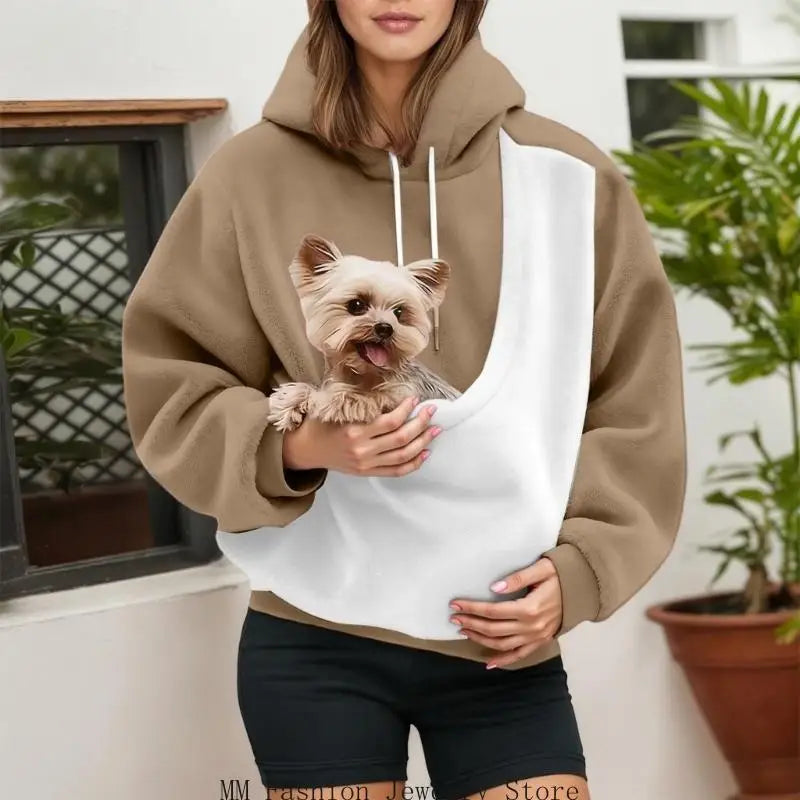 Women's Color Block Pet Sling Hoodie